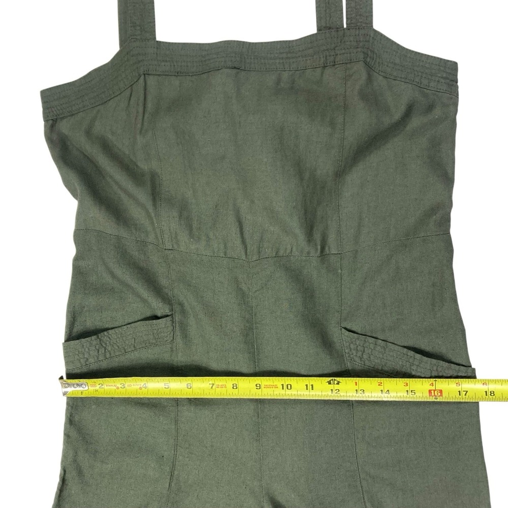 Nicole Miller Olive Green Wide-Leg Ribbed Jumpsuit - Picture 9 of 14